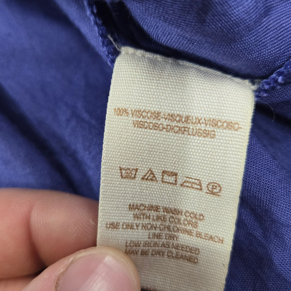 Free People Periwinkle Blue Embroidery Flutter Sleeve Boho Mini Dress Size Small - Picture 7 of 9